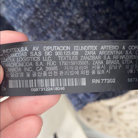 ZARA Wool Oversized Grandpa Boyfriend Sweater | marled Blue Knit Large - Picture 13 of 16